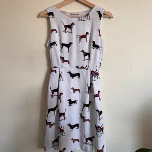 White Dress with Dog Print Size S